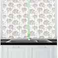 thumbnail image 1 of Floral Kitchen Curtains, Monochrome Background with Hand-Drawn Sketched Hydrangea Flowers Bouquet, Two Panels Drapes with Rod Pocket Room Decor, 55" X 45", Dark Brown and White, by Ambesonne, 1 of 1