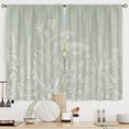 thumbnail image 1 of Floral Kitchen Curtains Small Wildflower Cafe Curtains Green Leaves Plant Botanical Rod Pocket Farmhouse Sage Herb Living Room Bedroom Window Drape Treatment Fabric 2 Panels 27.5 x 36 Inch, 1 of 6