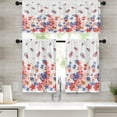 thumbnail image 1 of Floral Kitchen Curtains Window Curtains Valance and Tier Set 36 Inch, Blue Pink Flowers Spring Rod Pocket Short Tier Curtain, Abstract Small Cafe Curtains for Kitchen Decor, 1 of 6