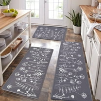 Floral Kitchen Mat 3 Piece, Cushioned Anti-Fatigue Kitchen Rugs Non Slip Memory Foam Kitchen Mats and Rugs Waterproof Kitchen Floor Comfort Mats 18‘’ x 30‘’   18'''' x 47''''   18'''' x 60'''', Home