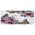 thumbnail image 1 of Floral Kitchen Mat, Flower Blooms Botany Bouquets Colorful Butterflies Paintbrush Watercolor Print, Plush Decorative Kitchen Mat with Non Slip Backing, 47" X 19", Multicolor, by Ambesonne, 1 of 1