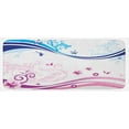 thumbnail image 1 of Floral Kitchen Mat, Modern Digital Swirls Ivy Flowers Leaves and White Backdrop Image, Plush Decorative Kitchen Mat with Non Slip Backing, 47" X 19", Dark Blue Lilac, by Ambesonne, 1 of 1
