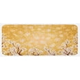 thumbnail image 1 of Floral Kitchen Mat, Trees Blossoms Buds Flowers of Spring Season Pedals Bodies Wind Nature Image, Plush Decorative Kitchen Mat with Non Slip Backing, 47" X 19", Yellow and White, by Ambesonne, 1 of 1