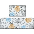 thumbnail image 1 of Floral Kitchen Rugs and Mats Non Skid Washable Set of 2, Grey Blue Orange Flowers Kitchen Floor Mats, Farmhouse Kitchen Runner Rug, Spring Kitchen Decor, 1 of 6