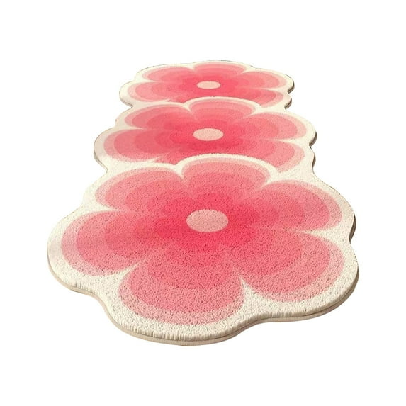 Floral Kitchen Rugs with Non-Slip Backing Flower Pattern Non Slip Washable Rugs Floor Mat Vintage Floral Rug Entryway Carpet for Living Room Bedroom Ultra Soft Floral Bathroom Rug Pink 15.7"x23.6"