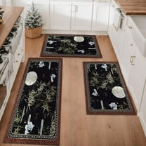 Floral Kitchen Rugs Sets of 3, Non Slip Kitchen Rugs and Mats Washable Farmhouse Kitchen Rugs Floral Kitchen Floor Mat Carpet Runner Rugs for Hallway Laundry Room