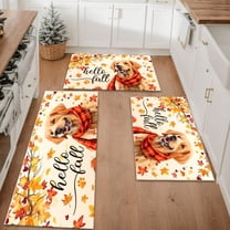 Floral Kitchen Rugs Sets of 3, Non Slip Kitchen Rugs and Mats Washable Farmhouse Kitchen Rugs Floral Kitchen Floor Mat Carpet Runner Rugs for Hallway Laundry Room