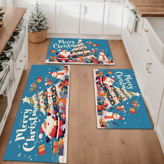 Floral Kitchen Rugs Sets of 3, Non Slip Kitchen Rugs and Mats Washable Farmhouse Kitchen Rugs Floral Kitchen Floor Mat Carpet Runner Rugs for Hallway Laundry Room