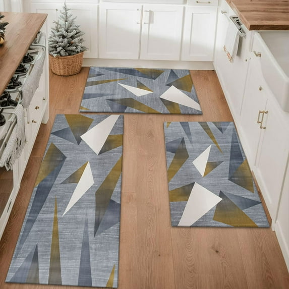 Floral Kitchen Rugs Sets of 3, Non Slip Kitchen Rugs and Mats Washable Farmhouse Kitchen Rugs Floral Kitchen Floor Mat Carpet Runner Rugs for Hallway Laundry Room