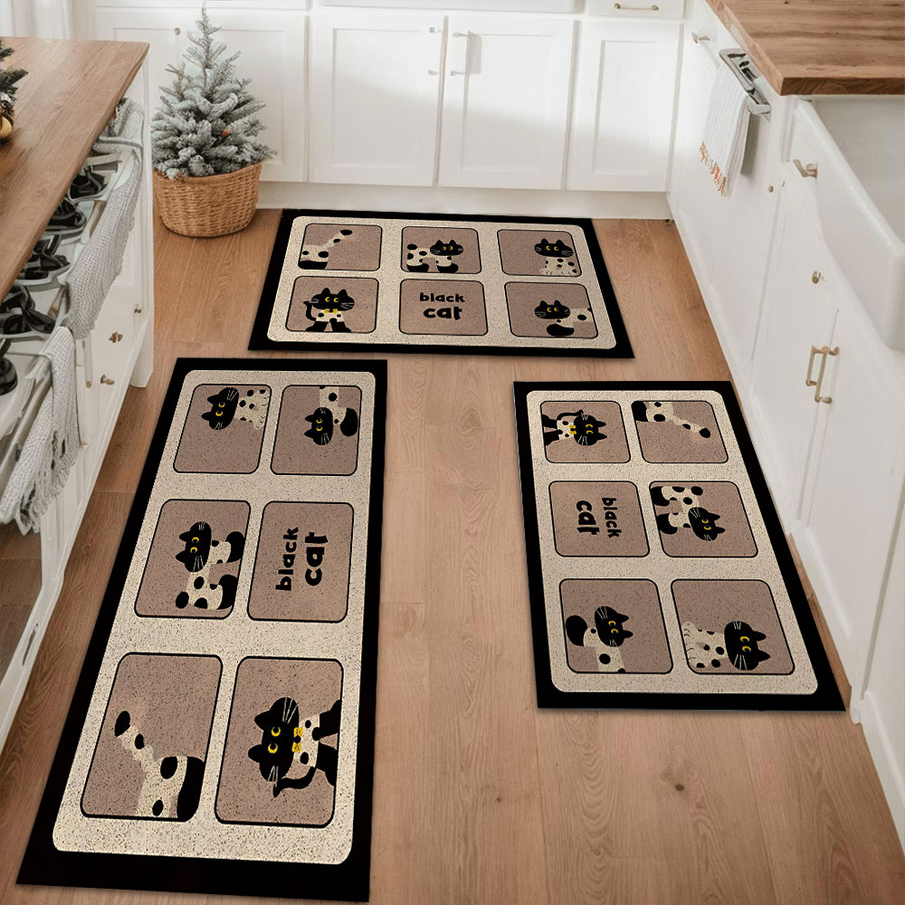 Floral Kitchen Rugs Sets of 3, Non Slip Kitchen Rugs and Mats Washable ...