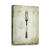 Floral Kitchen Set Canvas Art Fork, Knife, Spoon Prints for Home Dining Room Wall Decor (12x16inch)