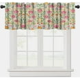 thumbnail image 1 of Floral Kitchen Valance, William Morris Art Rose Flower Birds Pink Small Window Treatments for Kitchen Living Room Bathroom Cafe Decor Rod Pocket Vintage Retro Valances 54x18 Inch, 1 Panel, 1 of 5