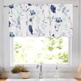 thumbnail image 1 of Floral Kithchen Curtains 36 Inch Watercolor Flower Leaves Tier Curtains, Blue and Gray Floral Cafe Curtains, Rod Pocket Small Window Curtain for Cafe Bathroom Bedroom Drapes, 1 of 6