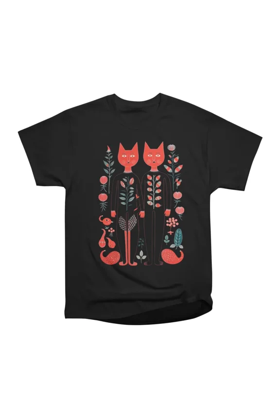 Floral Kitty Lovers T-Shirt Tee Gift For Him Merch For Her Apparel For Friend