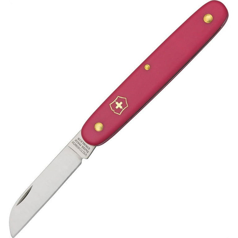 4 Swiss Floral Straight Knife Pink Handle