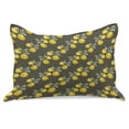 thumbnail image 1 of Floral Knitted Quilt Pillowcover, Lemon Branches with Petals Growth Essence Nature Themed Print, Standard King Size Pillow Cover for Bedroom, 30" x 20", Olive Green Yellow, by Ambesonne, 1 of 2
