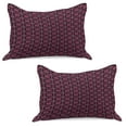 thumbnail image 1 of Floral Knitted Quilt Pillowcover Set of 2, Vibrant Essence Botany Lily Blooms Boho Pansy Shabby Motif, Standard Queen Pillow Sham Bedroom, 30" x 20", Burgundy Magenta Teal, by Ambesonne, 1 of 1