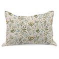 thumbnail image 1 of Floral Knitted Quilt Pillowcover, Vintage Garden Plants Herbs Flowers Botanical Classic Design Art, Standard King Size Pillow Cover for Bedroom, 30" x 20", Reseda Green Beige, by Ambesonne, 1 of 2