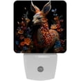 thumbnail image 1 of Floral LED Square Night Lights - Energy Efficient Plug-in Wall Lamp with Auto Sensor, Soft Glow Illumination - for Bedroom, Nursery, Bathroom - Set of 2, White, 1 of 6