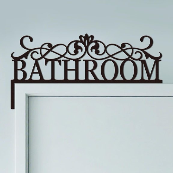 Floral Lace Bathroom Door Topper Sign Wall Art Decor 11.8"x5.9" Metal Unique Vintage Hanging Above Door Frame Corner Accent for DIY Modern Home Rest Room Toilet Best Gift for DIY Housewarming