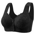 Floral Lace Bra for Women Front Snap Button Closure Vest Style Wireless ...