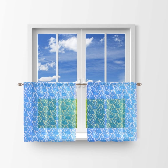 Floral Lace Café Tier Curtains Window Treatment Kitchen Home Décor