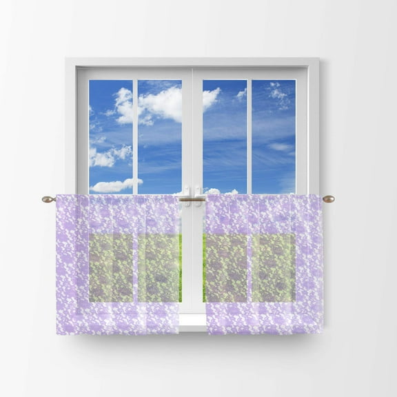 Floral Lace Café Tier Curtains Window Treatment Kitchen Home Décor