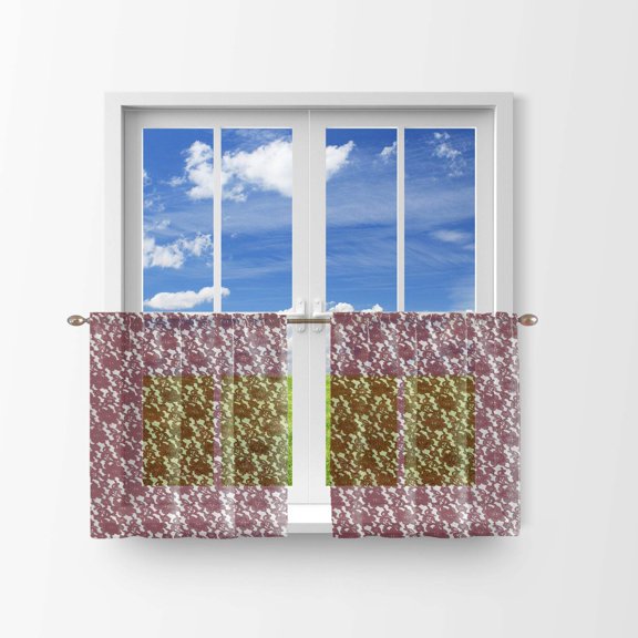 Floral Lace Café Tier Curtains Window Treatment Kitchen Home Décor