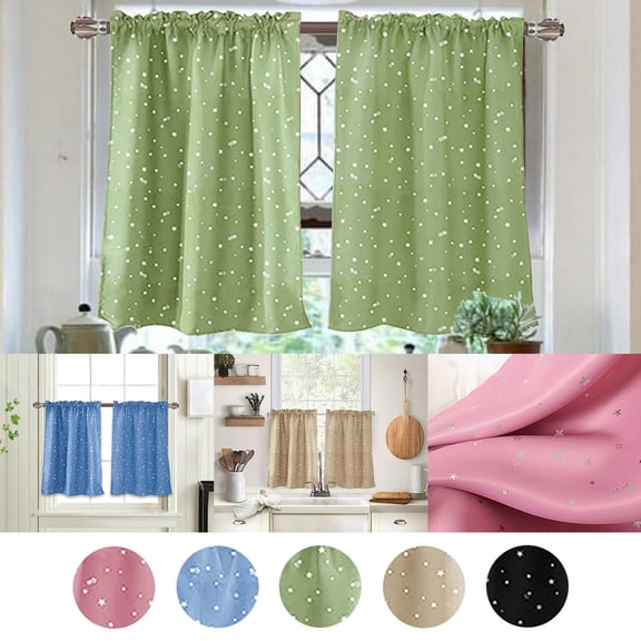 Floral Lace Curtains for Kitchen Bedroom - 24x29 Inch Short Rod Pocket Sheers, 2 Panels - Airy Tulle Window Treatments for Cafe, Bathroom & Living Room