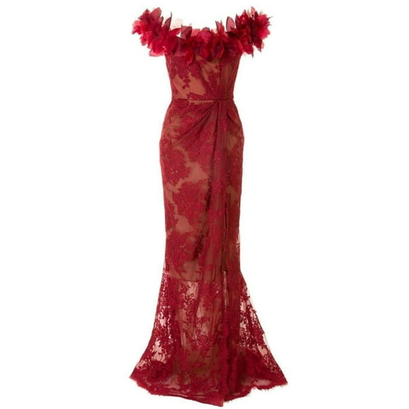 Floral Lace Off-The-Shoulder Gown