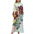 thumbnail image 1 of Floral Lace Print Women's Long Dress Long Sleeves Dress Vintage Dresses Party Maxi Dress High Waist Dress, 1 of 4