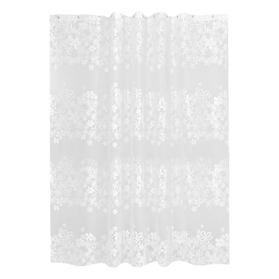 Floral Lace Sheer Shower Curtain, 70.86 inch Transparent Flower Pattern Bath Curtain, Lightweight Waterproof Bathroom Drape, Decorative Bath Partition Curtain, Hanging Window Treatment Curtain