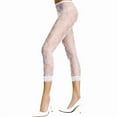 thumbnail image 1 of Floral Lace Sheer Spandex Leggings, White, 1 of 1
