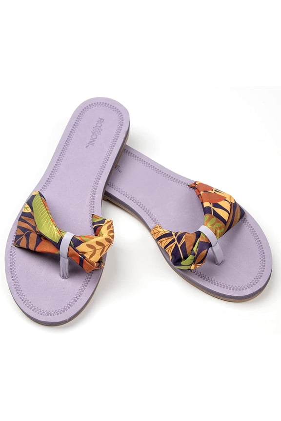 Women’s Floral Lace Strap Sandals – Boho Summer Slides with Colorful Flower Pattern, Trendy Indoor & Outdoor Casual Sandals