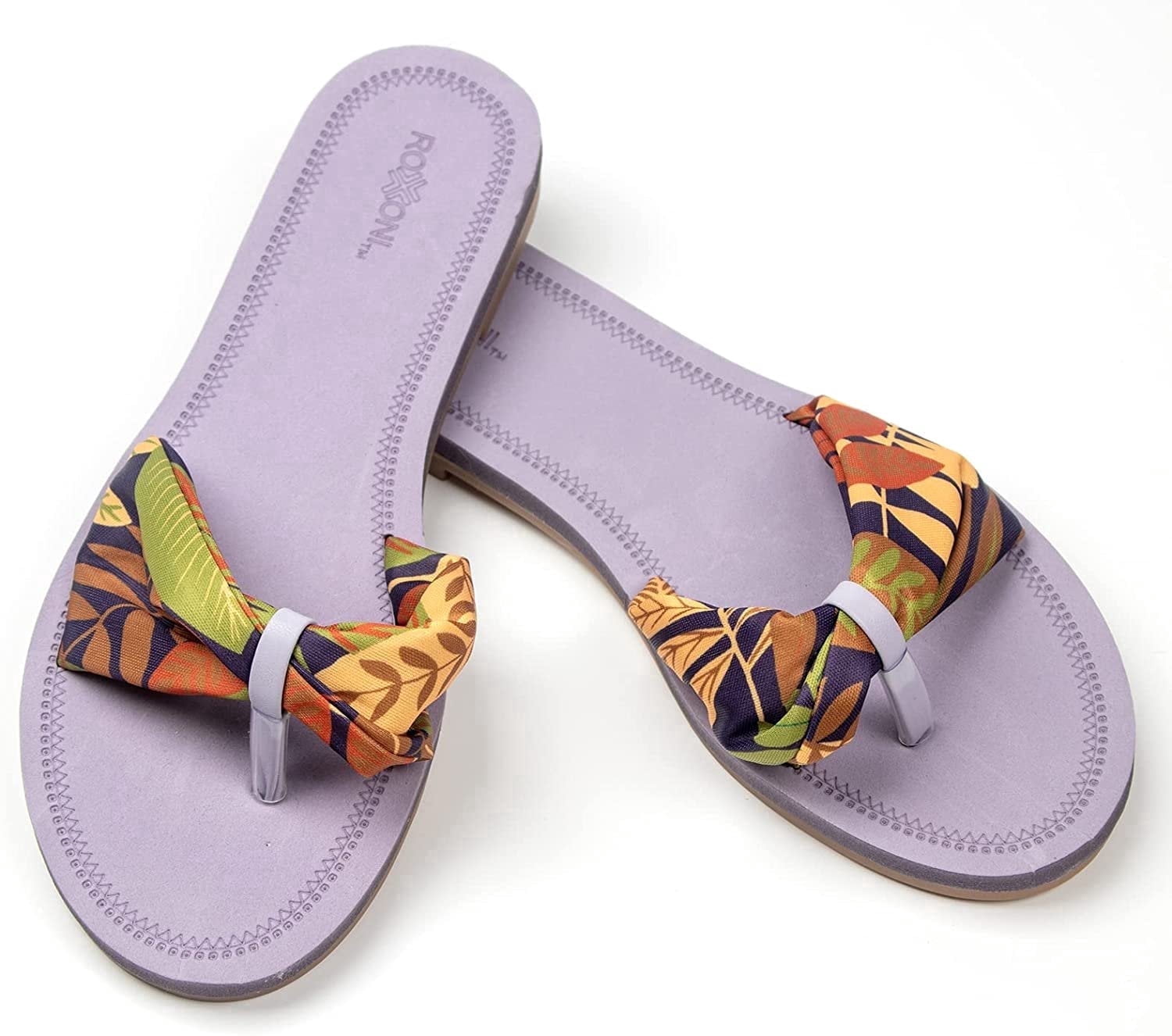 Women’s Floral Lace Strap Sandals – Boho Summer Slides with Colorful Flower Pattern, Trendy Indoor & Outdoor Casual Sandals