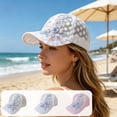 thumbnail image 1 of Floral Lace Summer Baseball Cap For Women, Adjustable Elastic Breathable Sun Shade Hat, Lightweight Stylish Headwear for Outdoor Travel Shopping Everyday Outfit Matching, D, 1 of 6