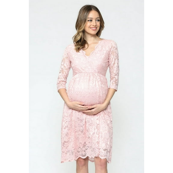 Floral Lace Surplice Maternity Dress