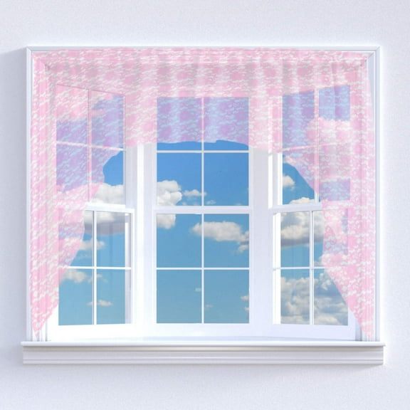 Floral Lace Swag Window Valance 72" Wide / 36" Tall