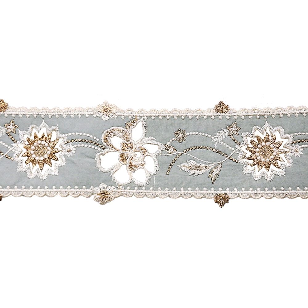 Floral Lace Tape - 3" Width (23-30 Yard Roll) - BR-7556-14 Mint