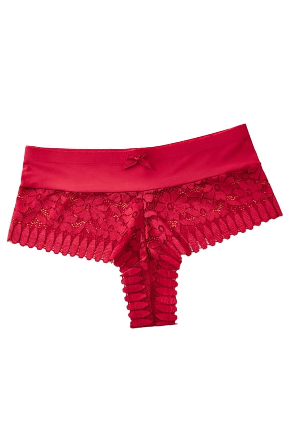 Floral Lace Thongs For Women Low Rise Bow T Back Stretch Sexy Seamless Soft Underwear