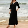thumbnail image 1 of Floral Lace V Neck Three Quarter Sleeve Loose Casual Dress For Women Chiffon Maxi Dress plus Size 3x Dress Silk V Neck Dress Wrap Midi Dress Lace Maxi Dress plus Size plus Size Gowns And Evening, 1 of 6