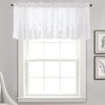 thumbnail image 1 of Floral Lace Valance Curtain Embroidery Semi Sheer Short Window Curtain for Kitchen Cafe Dinning Bath Room, 51x16inch, 1 of 7