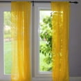 thumbnail image 1 of Floral Lace Window Curtain 58 Inch Wide Marigold Yellow, 1 of 1