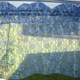 thumbnail image 1 of Floral Lace Window Valance 58 Inch Wide Sea Blue, 1 of 3