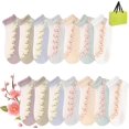 thumbnail image 1 of Floral Lace Women's Spring Summer Cotton Ankle Socks, 7-21 Pairs, 1 of 9