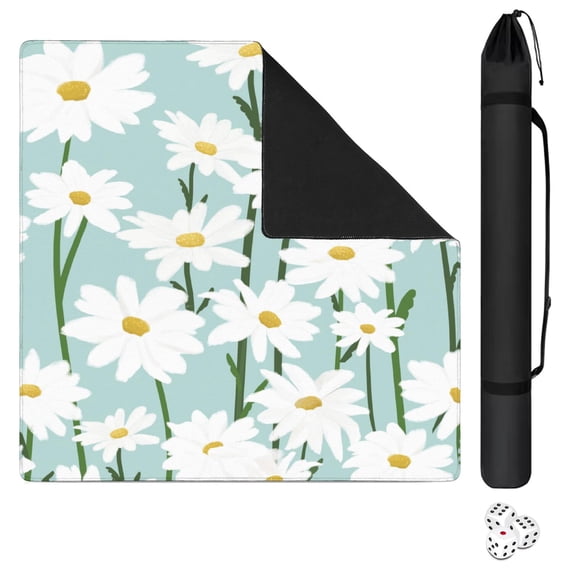 Floral Large Square Rubber Mat 31.5x31.5 Inches for Your Game Table Superior Anti-Slip Performance for Mahjong Tile and Card Games