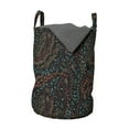 thumbnail image 1 of Floral Laundry Bag, Colorful Herbs and Flowering Stems on Dark Backdrop Nature Coming Alive in Spring, Basket with Handles Drawstring Closure for Laundromats, 13" x 19", Multicolor, by Ambesonne, 1 of 4