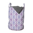 thumbnail image 1 of Floral Laundry Bag, Damask Inspired Motifs Tile Pattern with Turkish Cultural Origins, Hamper Basket with Handles Drawstring Closure for Laundromats, 13" x 19", Multicolor, by Ambesonne, 1 of 4