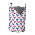 thumbnail image 1 of Floral Laundry Bag, Flowers Inspired Romantic Tone Florets, Hamper Basket with Handles Drawstring Closure for Laundromats, 13" x 19", Ceil Blue Pink White, by Ambesonne, 1 of 4