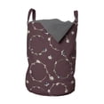 thumbnail image 1 of Floral Laundry Bag, Illustration of Flower Ornamented Wreath Like Round Strips Garden Art, Hamper Basket with Handles Drawstring Closure for Laundromats, 13" x 19", Dark Mauve and Green, by Ambesonne, 1 of 4